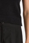 Top in cashmere e seta nero donna Laneus - 5