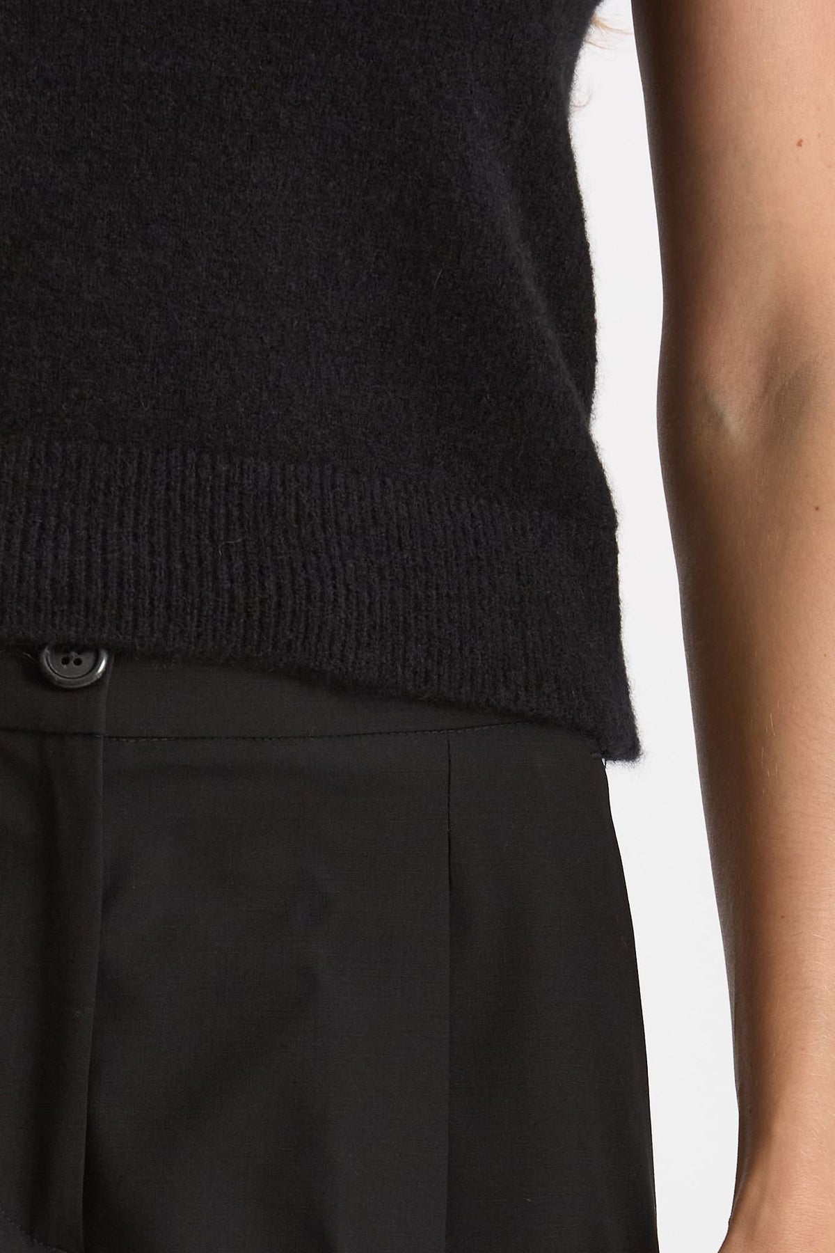 Top in cashmere e seta nero donna Laneus - 5
