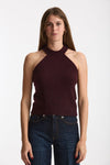 Top in cashmere e seta burgundi donna Laneus - 2