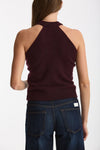 Top in cashmere e seta burgundi donna Laneus - 3