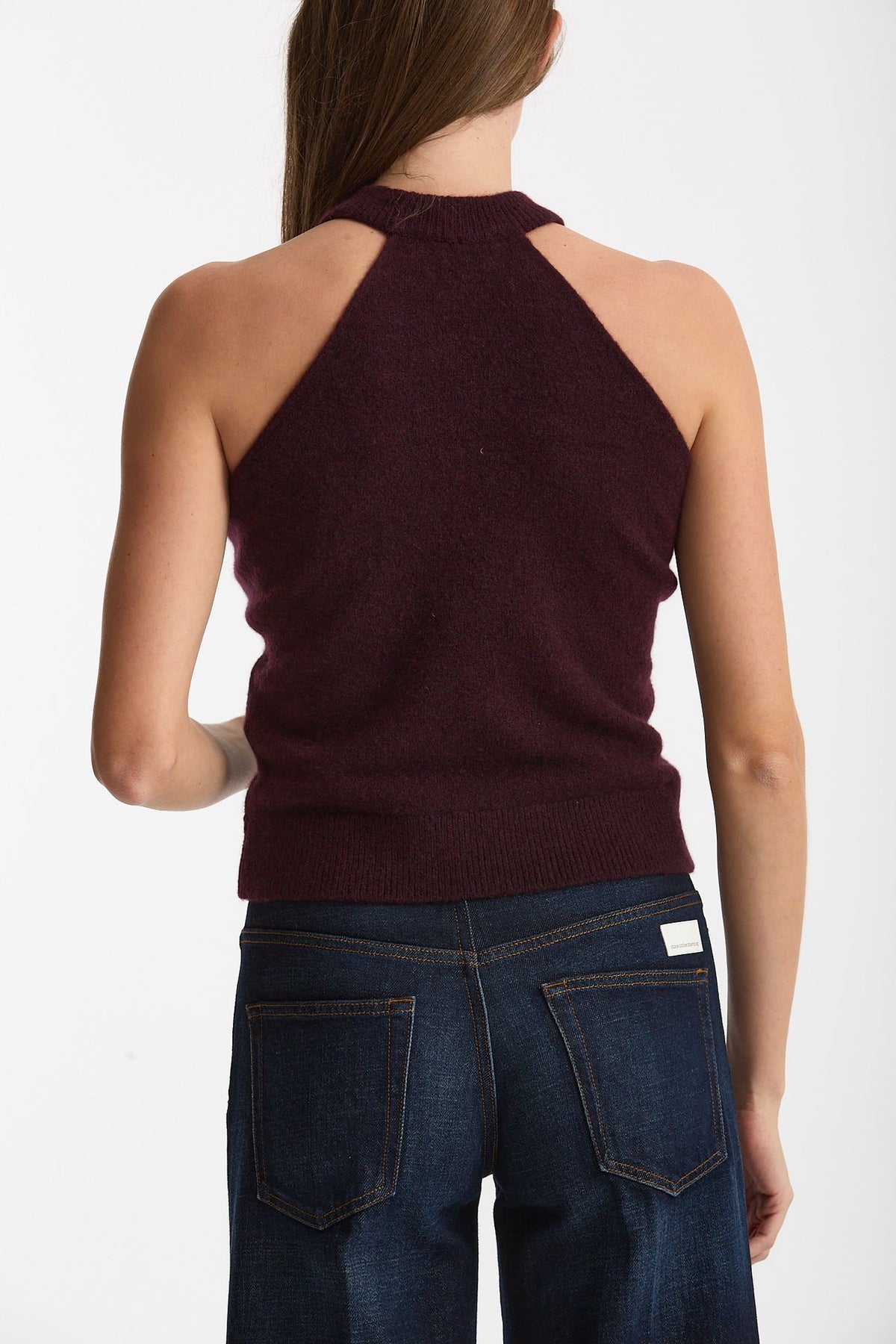 Top in cashmere e seta burgundi donna Laneus - 3
