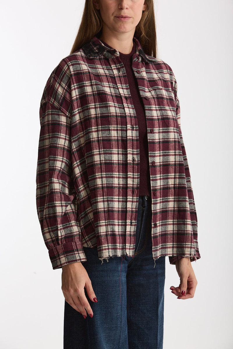 Camicia over a quadri bordeaux donna Laneus - 4