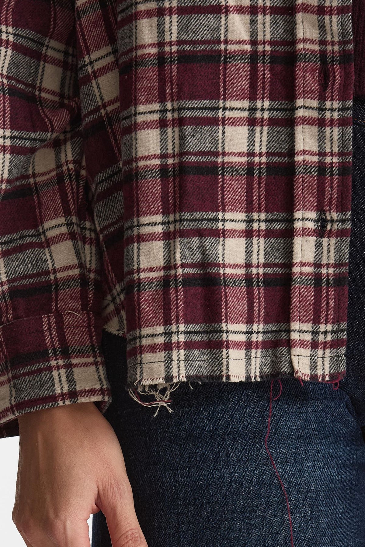 Camicia over a quadri bordeaux donna Laneus - 6
