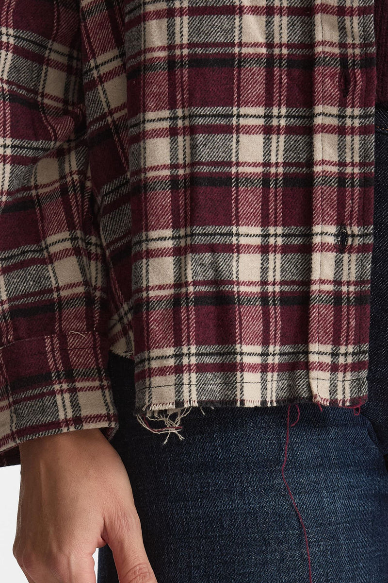 Camicia over a quadri bordeaux donna Laneus - 6