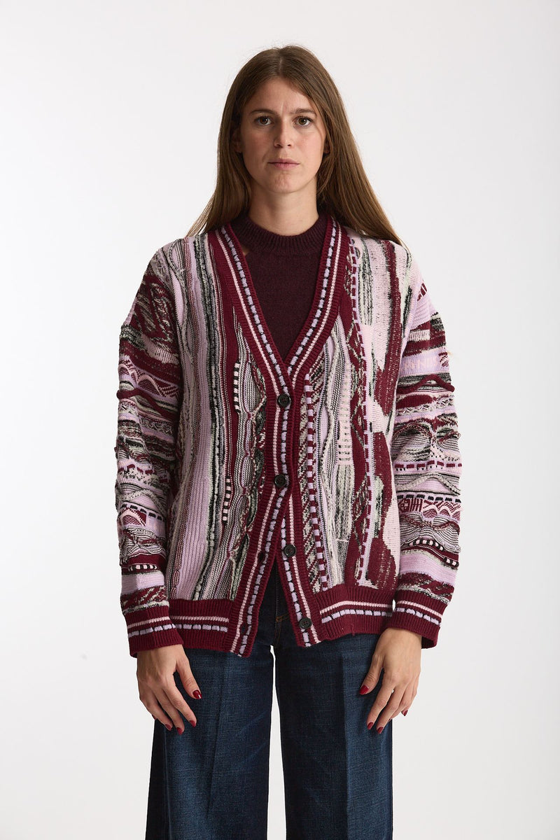 Cardigan over-fit in jacquard donna Laneus - 6