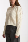 Maglia a trecce bianco donna Laneus - 1