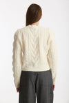 Maglia a trecce bianco donna Laneus - 3