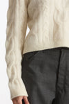 Maglia a trecce bianco donna Laneus - 4