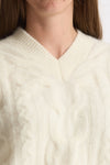 Maglia a trecce bianco donna Laneus - 5