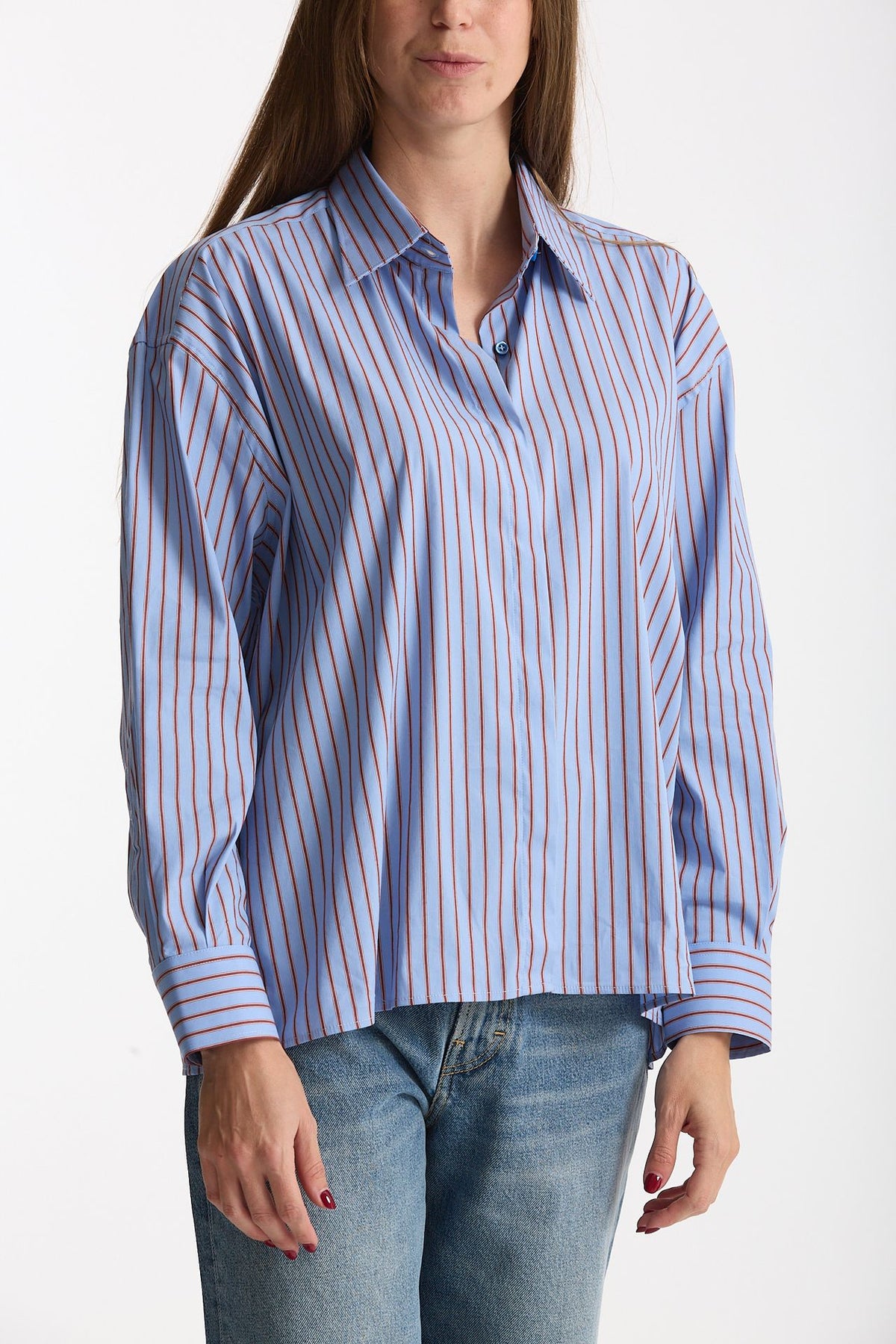 Camicia oversize azzurro fantasia donna Marsēm - 3