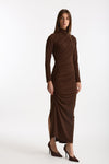Abito lungo dolcevita marrone donna Marsēm - 4