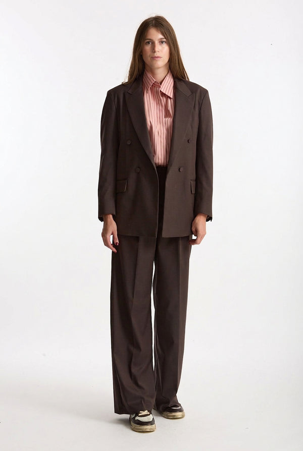 Tailleur giacca doppiopetto marrone donna Marsēm