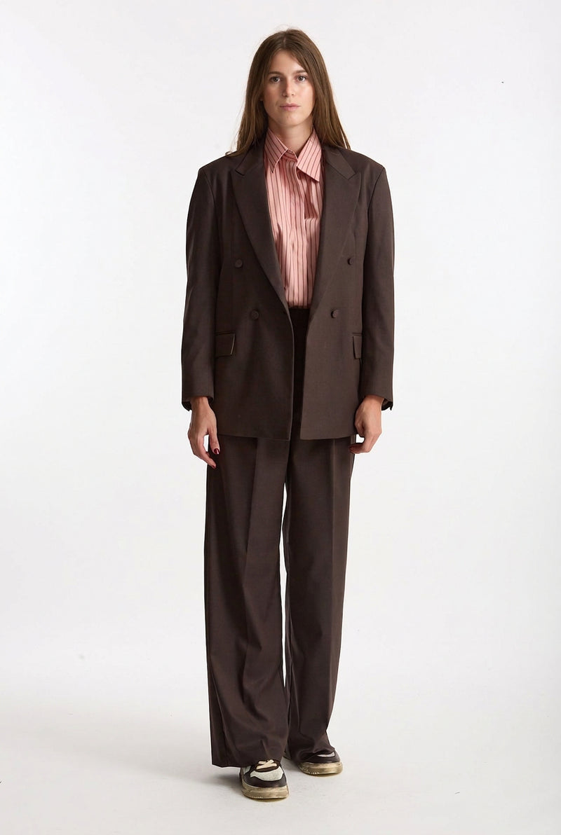 Tailleur giacca doppiopetto marrone donna Marsēm - 1