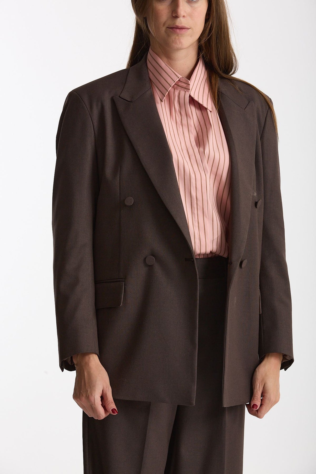 Tailleur giacca doppiopetto marrone donna Marsēm - 2