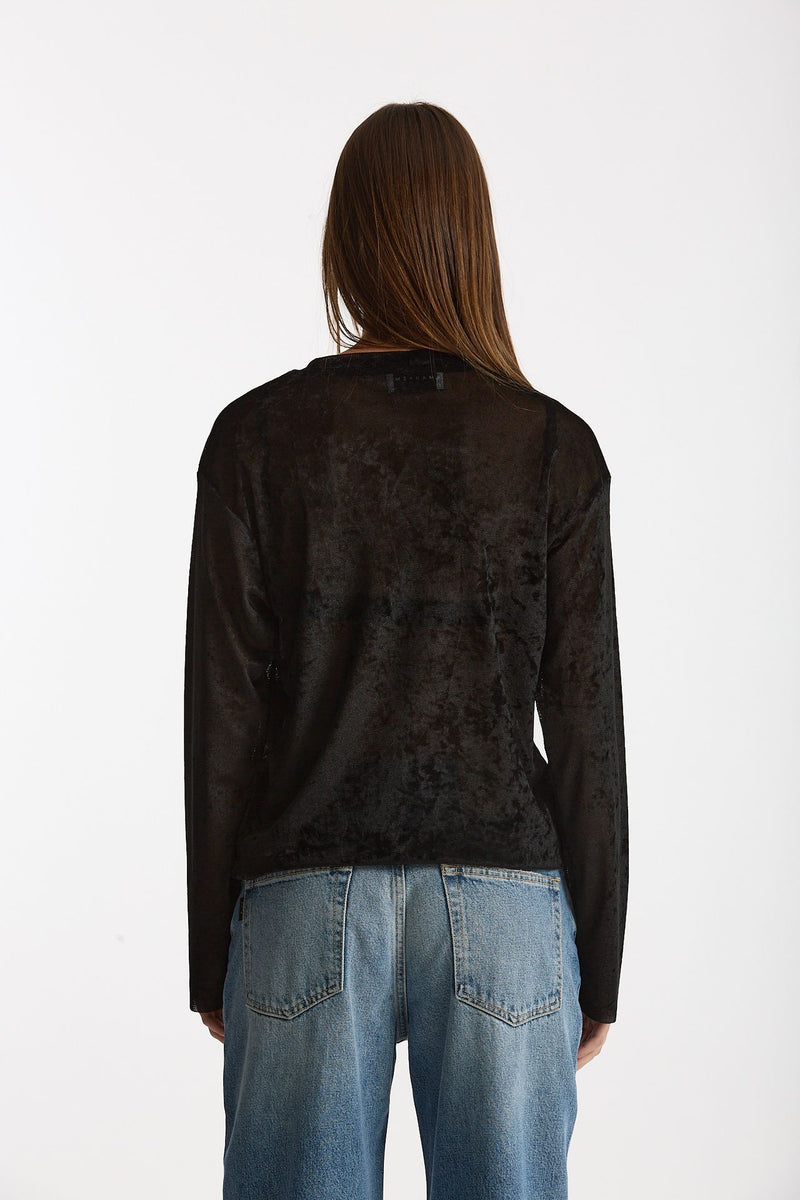 Maglia semitrasparente nero donna Marsēm - 2