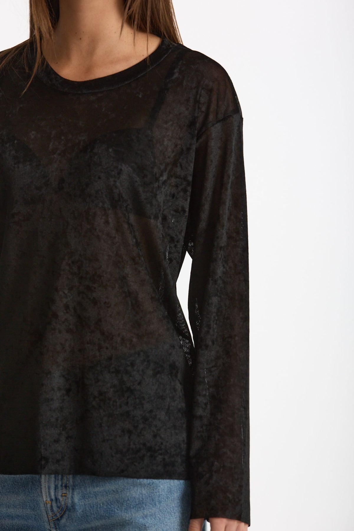 Maglia semitrasparente nero donna Marsēm - 4