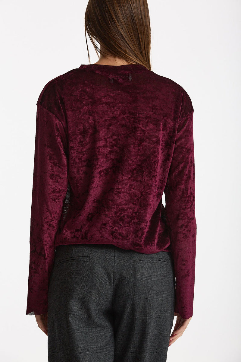 Maglia semitrasparente bordeaux donna Marsēm - 4