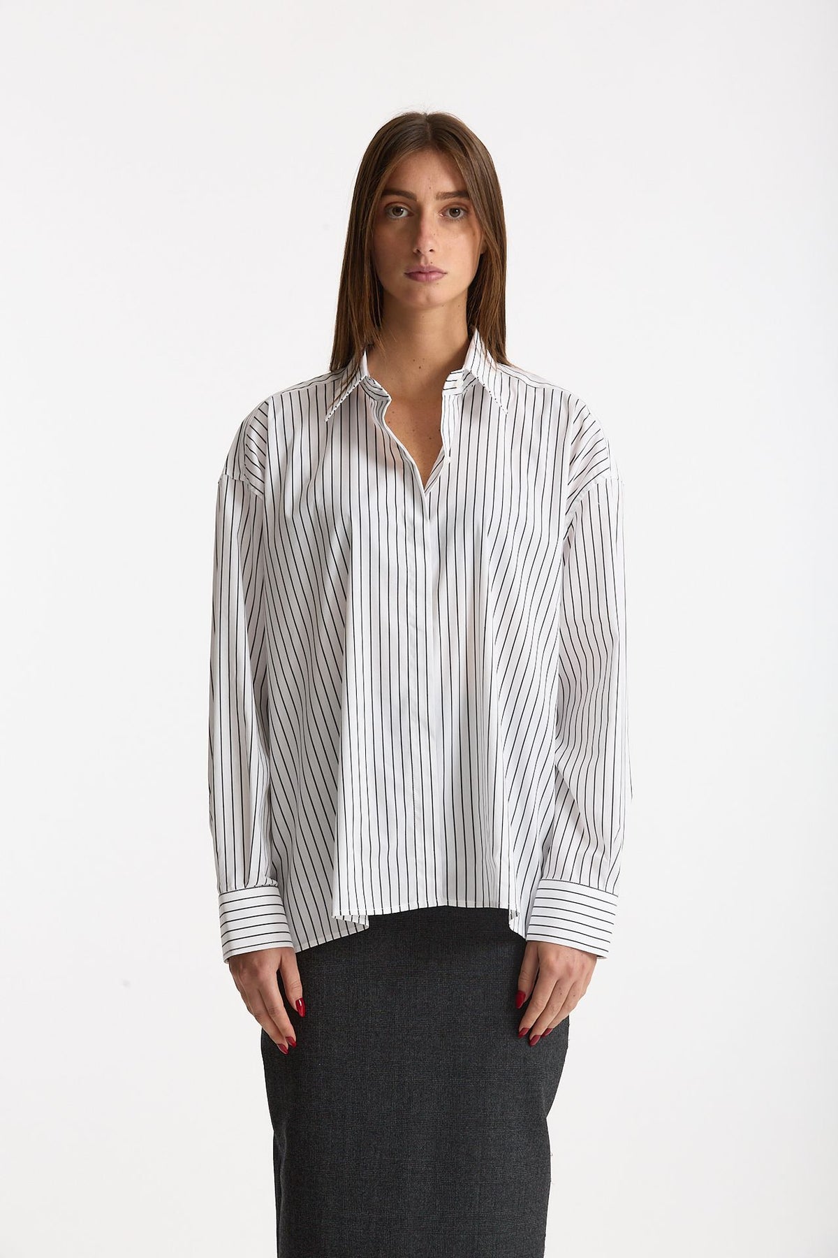 Camicia oversize bianco e nero donna Marsēm - 2