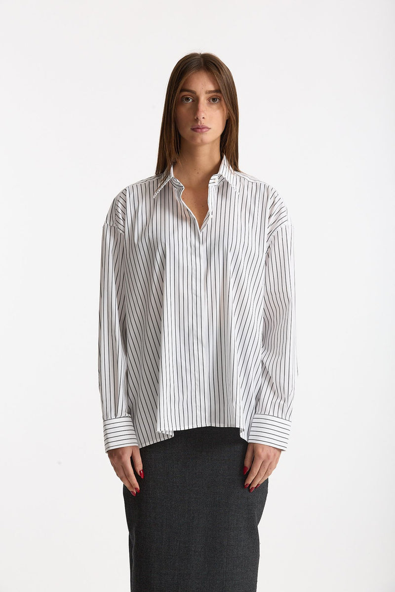 Camicia oversize bianco e nero donna Marsēm - 2