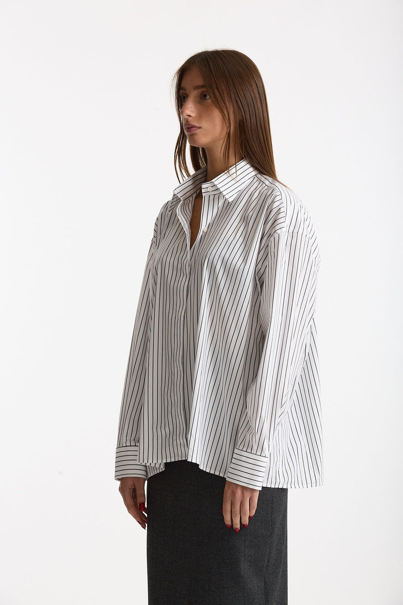 Camicia oversize bianco e nero donna Marsēm - 3