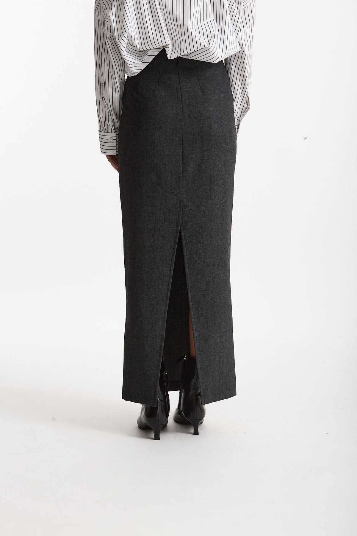 Gonna lunga grigio principe di Galles donna Marsēm - 3