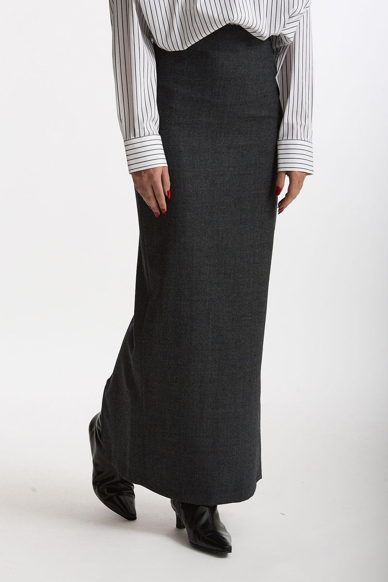 Gonna lunga grigio principe di Galles donna Marsēm - 5