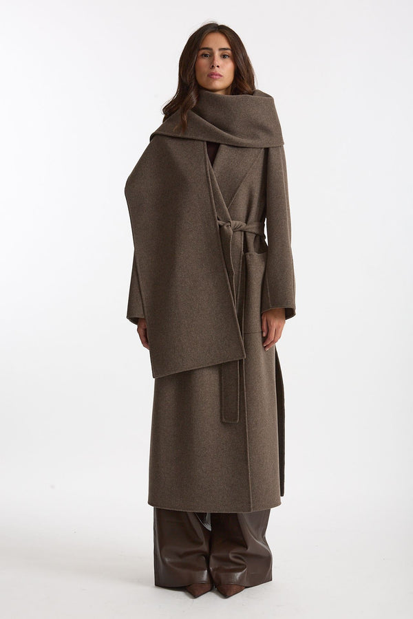 Cappotto CUORE a vestaglia in lana tortora donna Max mara s