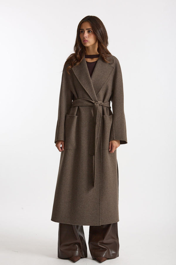 Cappotto CUORE a vestaglia in lana tortora donna Max mara s