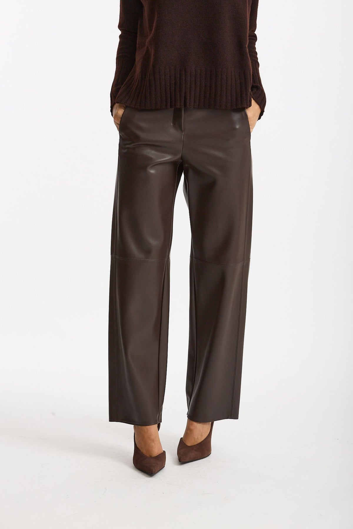 Pantalone regular in eco pelle SOSPIRO marrone donna Max mara s - 1
