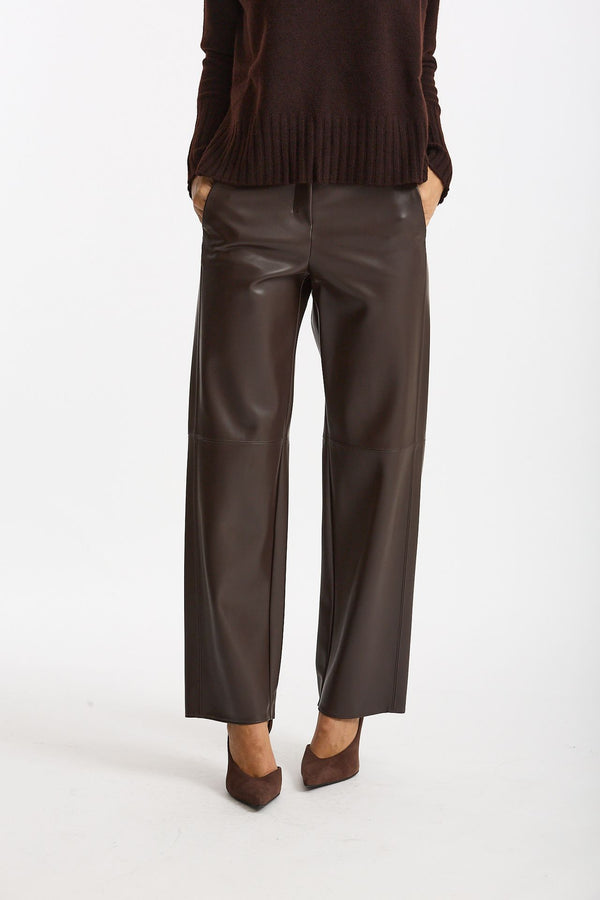 Pantalone regular in eco pelle SOSPIRO marrone donna Max mara s