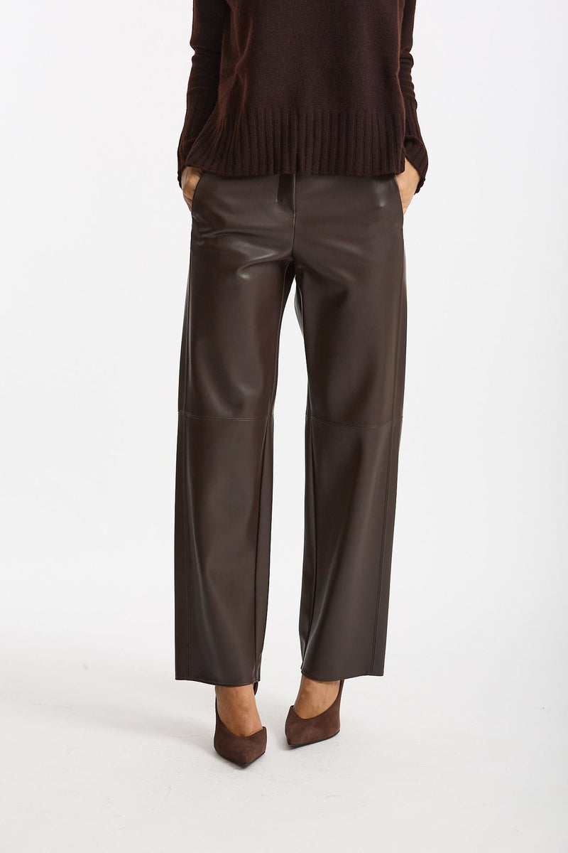Pantalone regular in eco pelle SOSPIRO marrone donna Max mara s - 1