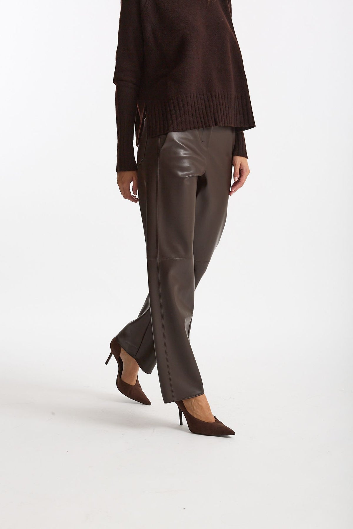 Pantalone regular in eco pelle SOSPIRO marrone donna Max mara s - 2