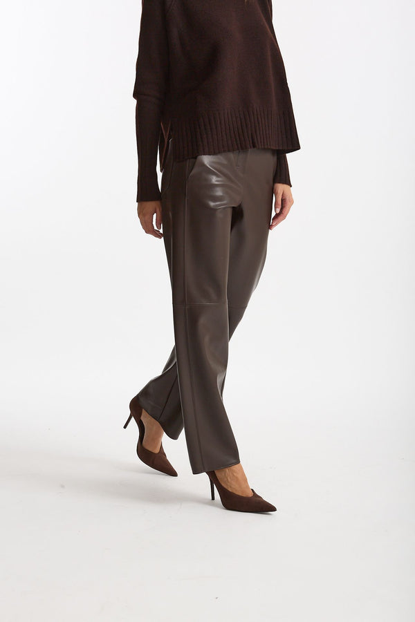 Pantalone regular in eco pelle SOSPIRO marrone donna Max mara s