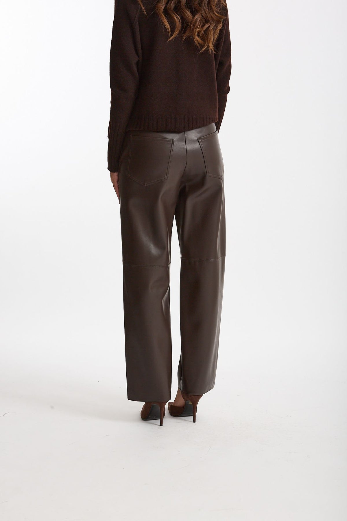 Pantalone regular in eco pelle SOSPIRO marrone donna Max mara s - 3