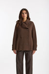 Trench corto LOUIS doppio tessuto lana marrone donna Max mara s - 3