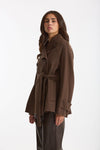 Trench corto LOUIS doppio tessuto lana marrone donna Max mara s - 4