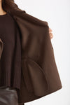 Trench corto LOUIS doppio tessuto lana marrone donna Max mara s - 11