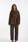 Trench corto LOUIS doppio tessuto lana marrone donna Max mara s - 5