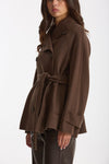 Trench corto LOUIS doppio tessuto lana marrone donna Max mara s - 6