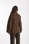Trench corto LOUIS doppio tessuto lana marrone donna Max mara s - 7