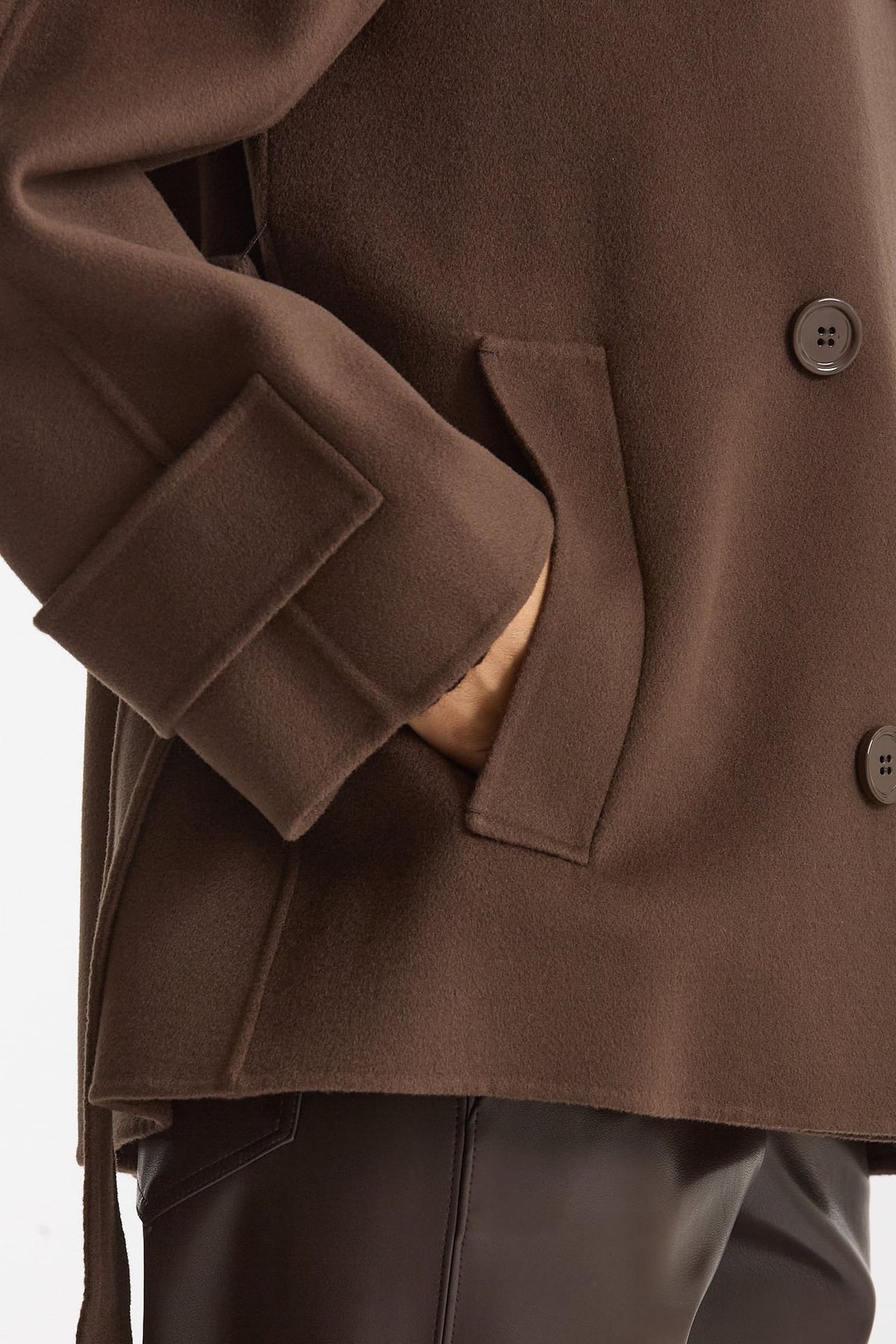 Trench corto LOUIS doppio tessuto lana marrone donna Max mara s - 10