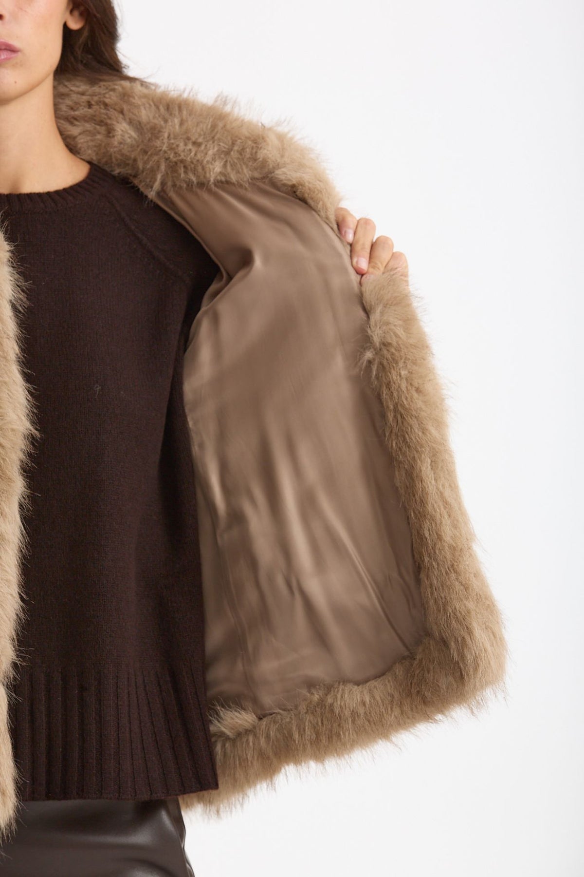 Eco pelliccia MALCE beige donna Max mara s - 6