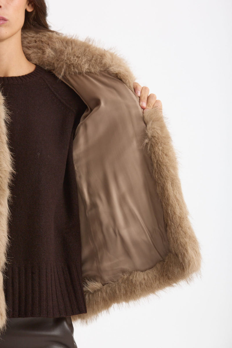 Eco pelliccia MALCE beige donna Max mara s - 6
