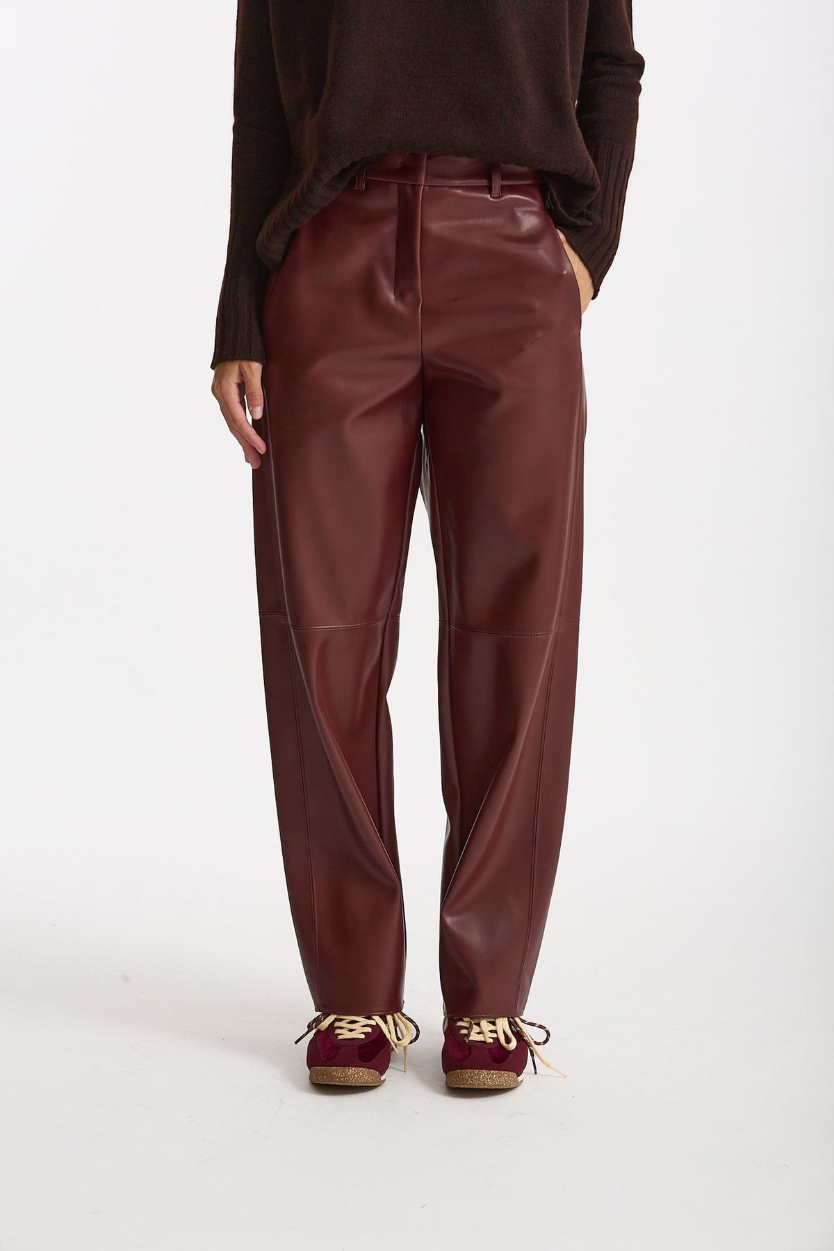 Pantalone regular in eco pelle SOSPIRO bordeaux donna Max mara s - 2