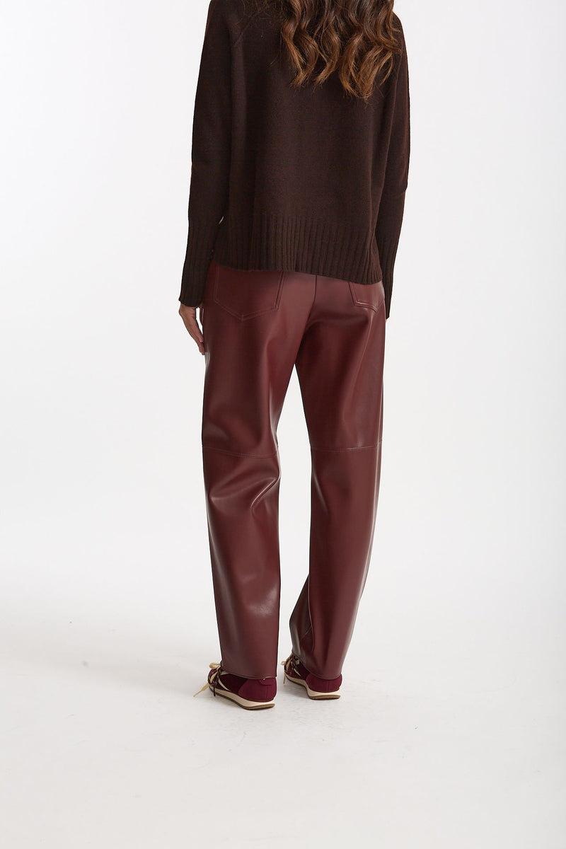 Pantalone regular in eco pelle SOSPIRO bordeaux donna Max mara s - 3