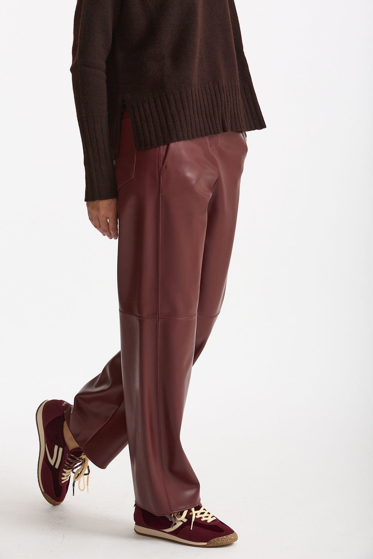 Pantalone regular in eco pelle SOSPIRO bordeaux donna Max mara s - 4