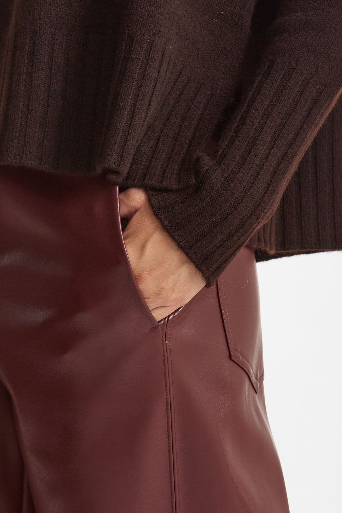 Pantalone regular in eco pelle SOSPIRO bordeaux donna Max mara s - 5
