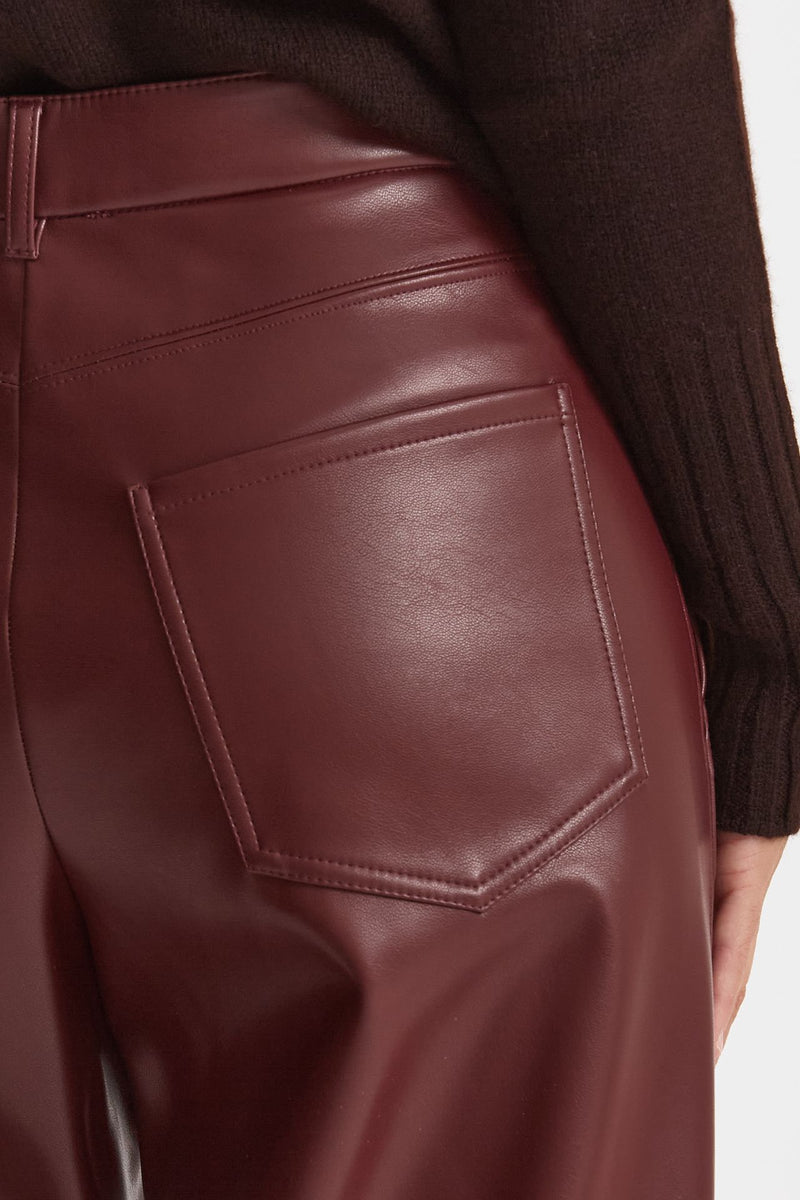 Pantalone regular in eco pelle SOSPIRO bordeaux donna Max mara s - 6