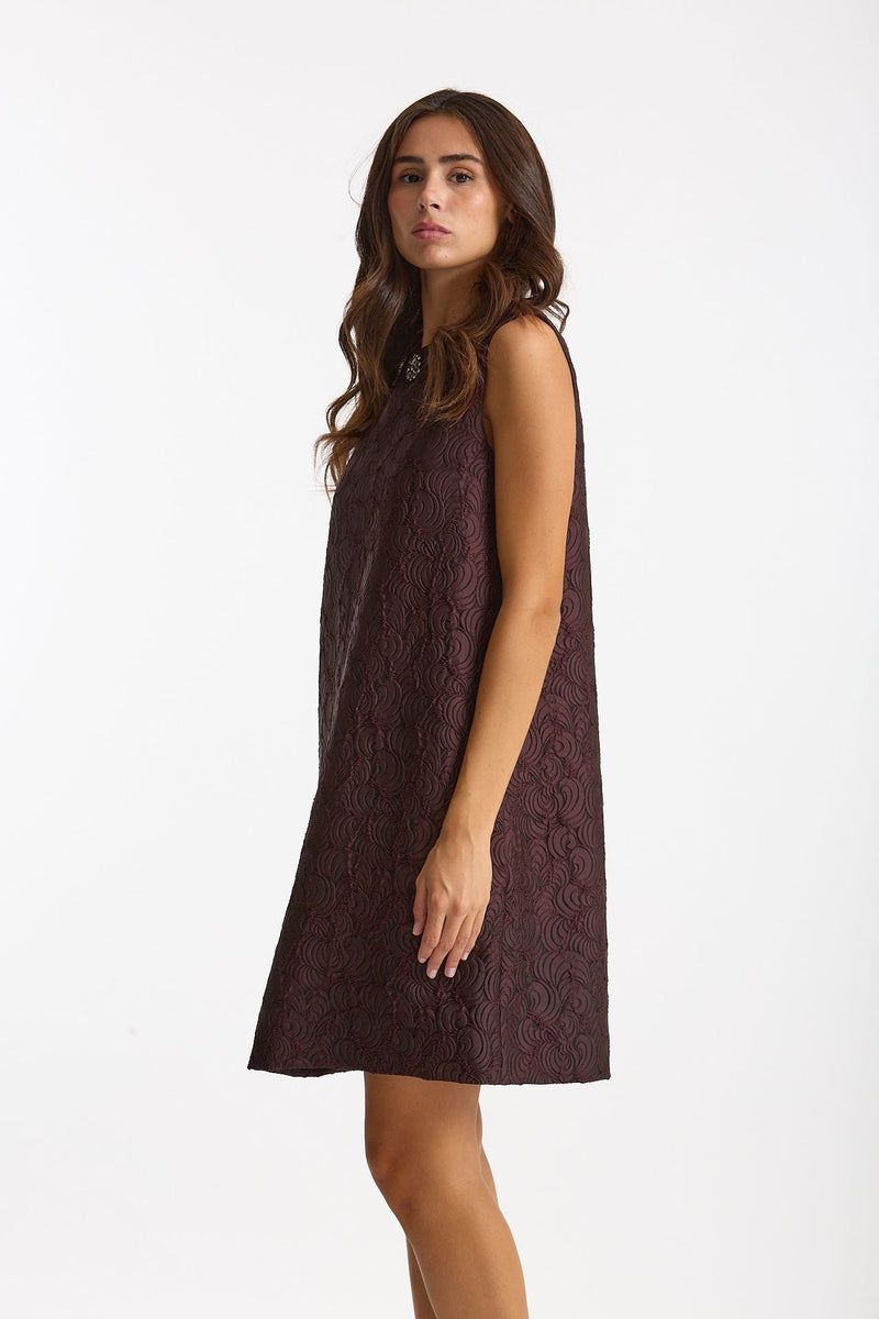 Abito jacquard VICOLO in misto cotone bordeaux donna Max mara s - 2