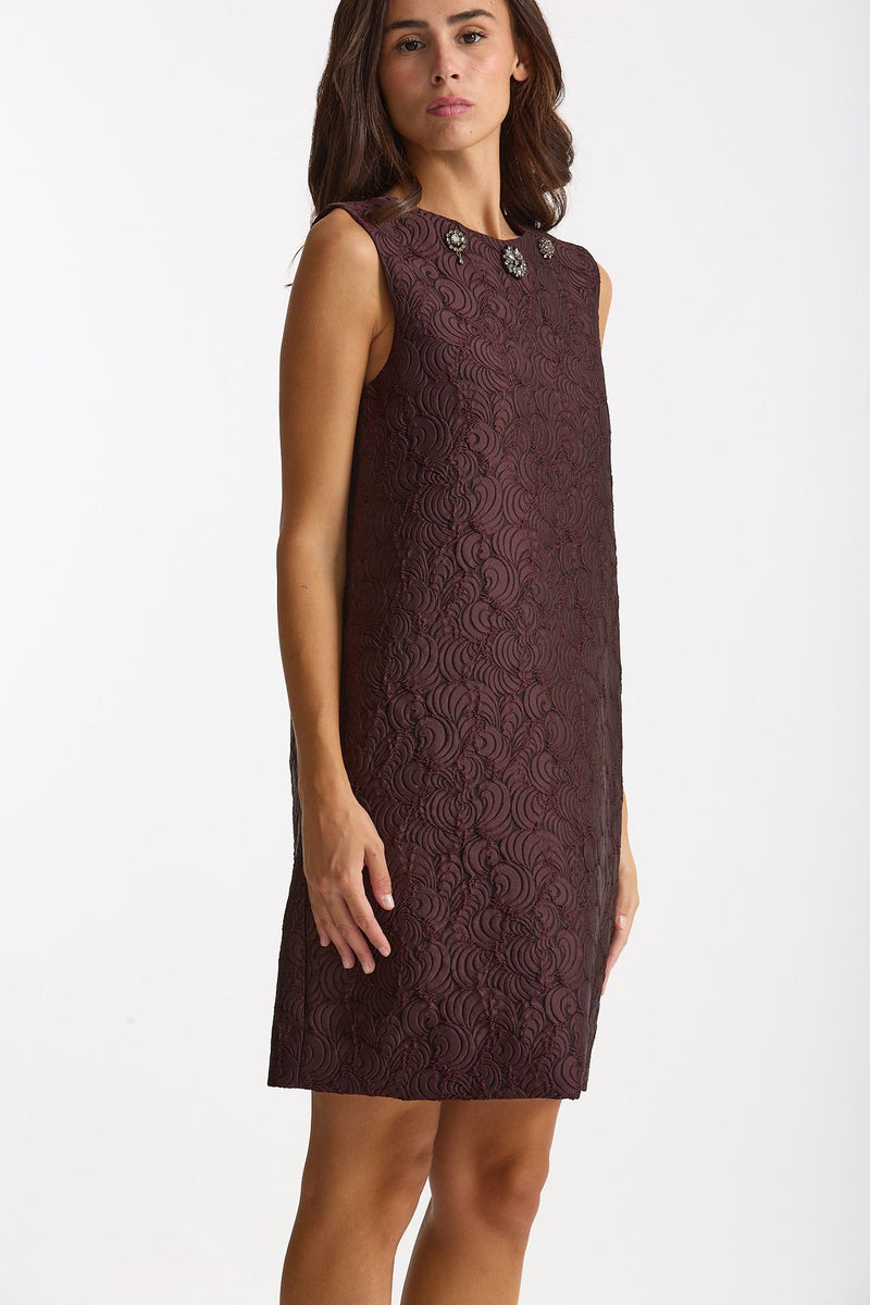 Abito jacquard VICOLO in misto cotone bordeaux donna Max mara s - 4
